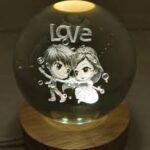 گوی کریستالی سه بعدی طرح Love